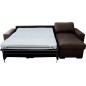 Canapé d'angle en 100% tout cuir italien de luxe 5 places convertible et coffre, chocolat, angle droit, CLINTON