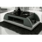 Table basse design VALINA, gris foncé et blanc