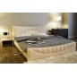 Lit en cuir italien de luxe KING, beige, 140x190