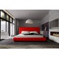 Lit design en cuir italien de luxe SILVER, couleur rouge, 160x200