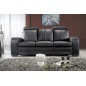 Ensemble composé d'un canapé 3 places et d'un canapé 2 places en cuir luxe italien avec un pouf offert, RELAXO, noir