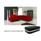 2eme paiement de la commande: Canapé d'angle Grand GEORGIO cuir haut de gamme italien Casanoti ROUGE. + 1 Pouf rectangulaire 90x