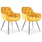 Ensemble de 2 chaises CHERIL en tissu de qualité, couleur curry