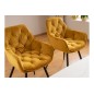Ensemble de 2 chaises CHERIL en tissu de qualité, couleur curry