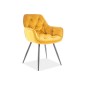 Ensemble de 2 chaises CHERIL en tissu de qualité, couleur curry