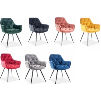 Ensemble de 2 chaises CHERIL en tissu de qualité, couleur curry