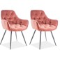 Ensemble de 2 chaises CHERIL en tissu de qualité, couleur rose pale