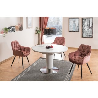 Ensemble de 2 chaises CHERIL en tissu de qualité, couleur rose pale