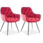 Ensemble de 2 chaises CHERIL en tissu de qualité, couleur bordeaux