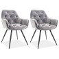 Ensemble de 2 chaises CHERIL en tissu de qualité, couleur gris