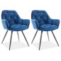 Ensemble de 2 chaises CHERIL en tissu de qualité, couleur bleue