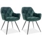 Ensemble de 2 chaises CHERIL en tissu de qualité, couleur vert foncé
