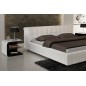 Lit contemporain design en cuir italien de luxe SMILEY, blanc, 160X200