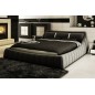 Lit en cuir italien de luxe FOSTER, gris foncé, 180x200