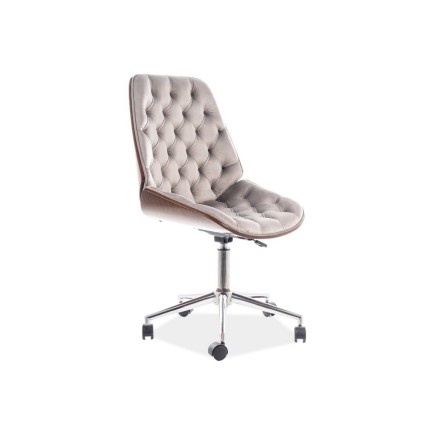 Fauteuil pivotant, tissu velours, couleur: gris