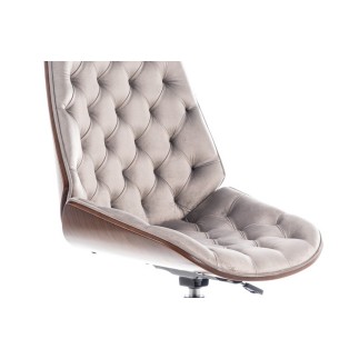 Fauteuil pivotant, tissu velours, couleur: gris