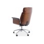 Très beau fauteuil pivotant, simili cuir de qualité, couleur: noir et noyer, mécanisme TILT.
