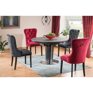 Table à manger extensible ronde / ovale Orba Ceramic couleur gris et noire
