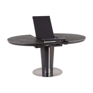 Table à manger extensible ronde / ovale Orba Ceramic couleur gris et noire