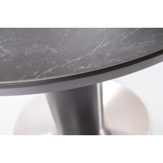 Table à manger extensible ronde / ovale Orba Ceramic couleur gris et noire