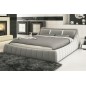 Lit en cuir italien de luxe FOSTER, gris clair, 140x190