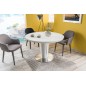 Table à manger extensible ronde / ovale Orba verre couleur blanche