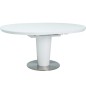 Table à manger extensible ronde / ovale Orba verre couleur blanche