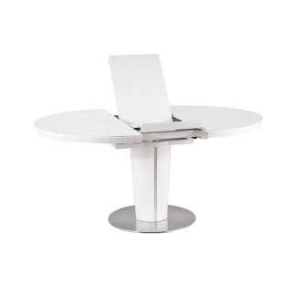 Table à manger extensible ronde / ovale Orba verre couleur blanche