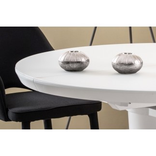 Table à manger extensible ronde / ovale Orba verre couleur blanche