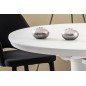 Table à manger extensible ronde / ovale Orba verre couleur blanche