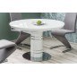 Table extensible STREET blanche, plateau: MDF + dessus verre trempé