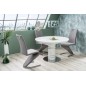 Table extensible STREET blanche, plateau: MDF + dessus verre trempé