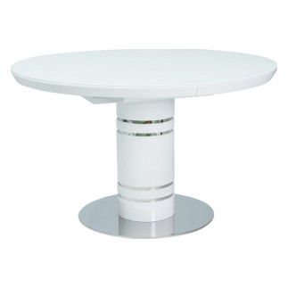 Table extensible STREET blanche, plateau: MDF + dessus verre trempé
