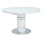 Table extensible STREET blanche, plateau: MDF + dessus verre trempé