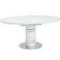 Table extensible STREET blanche, plateau: MDF + dessus verre trempé