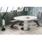 Table extensible STREET blanche, plateau: MDF + dessus verre trempé