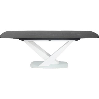 Table à manger extensible Casta II Ceramic, couleur noire et blanche