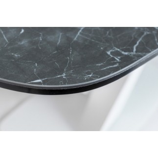 Table à manger extensible Casta II Ceramic, couleur noire et blanche