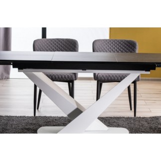 Table à manger extensible Casta II Ceramic, couleur noire et blanche