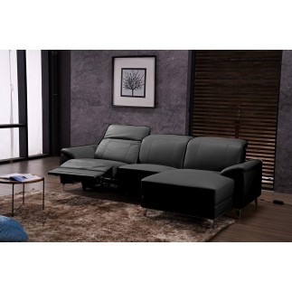 Canapé d'angle relax de luxe 5 places BRINDA, noir, angle droit