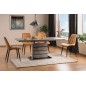 Table à manger extensible Léo effet béton, 140 cm extensible à 180 cm
