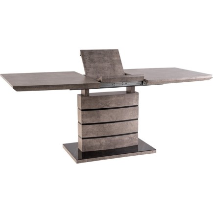 Table à manger extensible Léo effet béton, 140 cm extensible à 180 cm