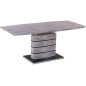 Table à manger extensible Léo effet béton, 140 cm extensible à 180 cm