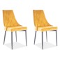 Lot de 2 chaises TRIANON en tissu velours de qualité, couleur curry