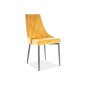 Lot de 2 chaises TRIANON en tissu velours de qualité, couleur curry