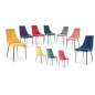 Lot de 2 chaises TRIANON en tissu velours de qualité, couleur curry