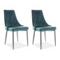 Lot de 2 chaises TRIANON en tissu velours de qualité, couleur verte