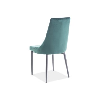 Lot de 2 chaises TRIANON en tissu velours de qualité, couleur verte