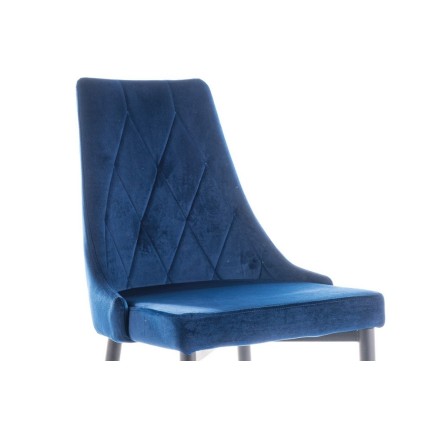 Lot de 2 chaises TRIANON en tissu velours de qualité, couleur bleue