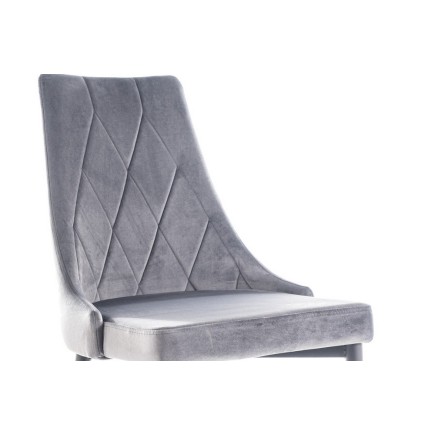 Lot de 2 chaises TRIANON en tissu velours de qualité, couleur gris